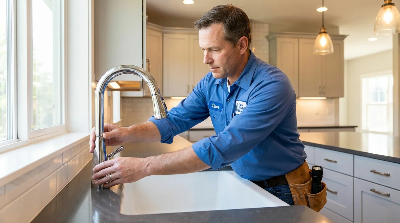 Kitchen faucet installation by Johns Plumbing LLC in Crump